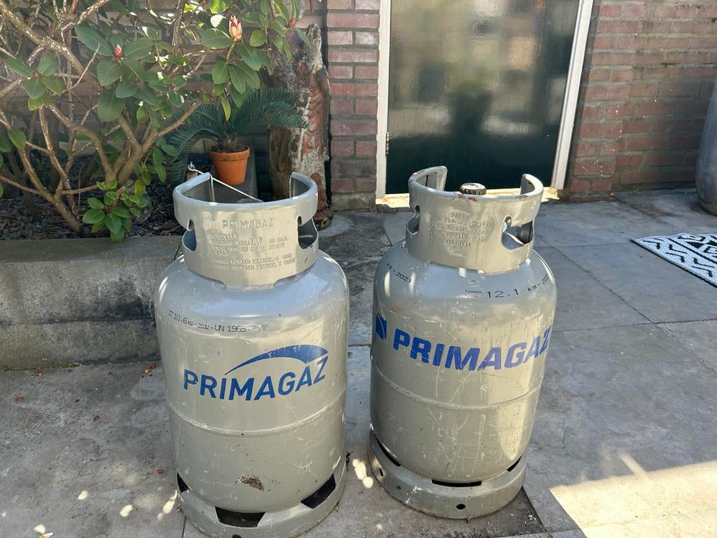 Primagaz propaan gasflessen (leeg), Ophalen of Verzenden, Gebruikt