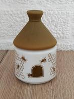Melkglazen honingpot met plastic deksel, jaren ‘70., Ophalen of Verzenden, Zo goed als nieuw, Overige typen