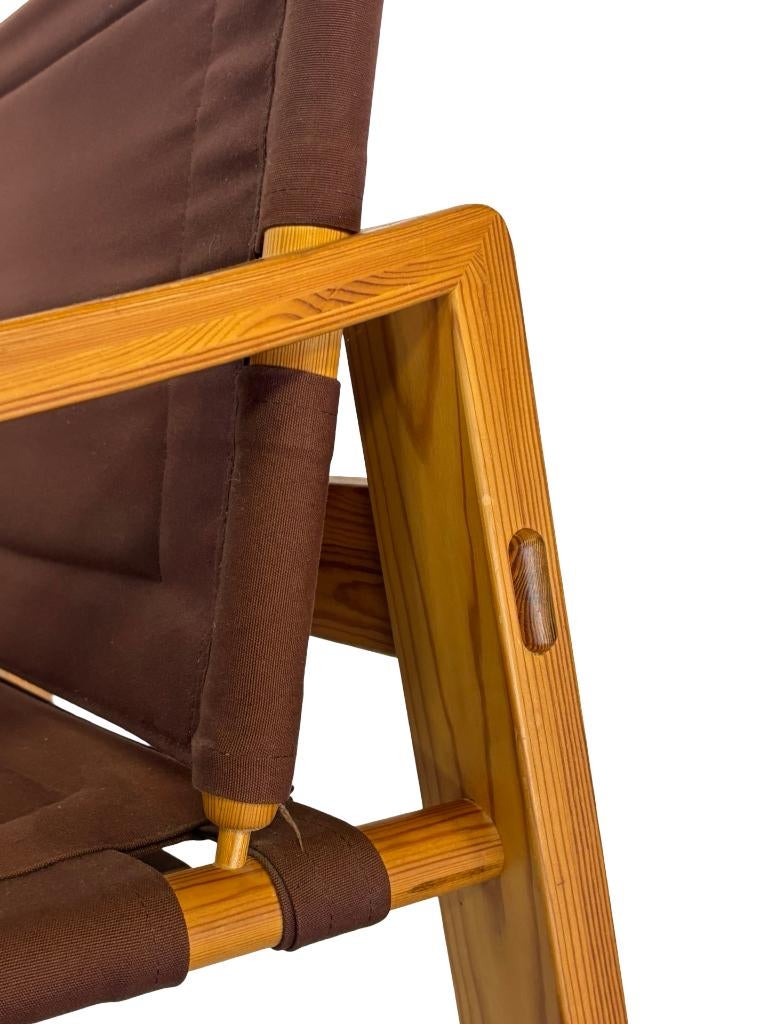 Vintage Deense Borge Jensen Safari Sling Fauteuil Pinewood, Ophalen, Gebruikt, Vintage fauteuil, Vintage fauteuil