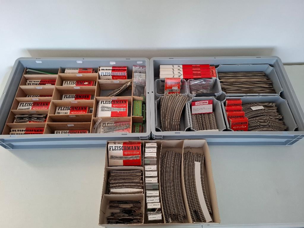 Fleischmann N Piccolo rails, wissels en kruisingen + meer, Gelijkstroom, Fleischmann, Nieuw, Rails