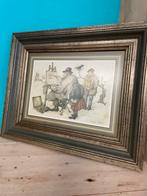 Anton Pieck schilderijtje met oude houten lijst, Antiek en Kunst, Kunst | Schilderijen | Klassiek, Ophalen of Verzenden