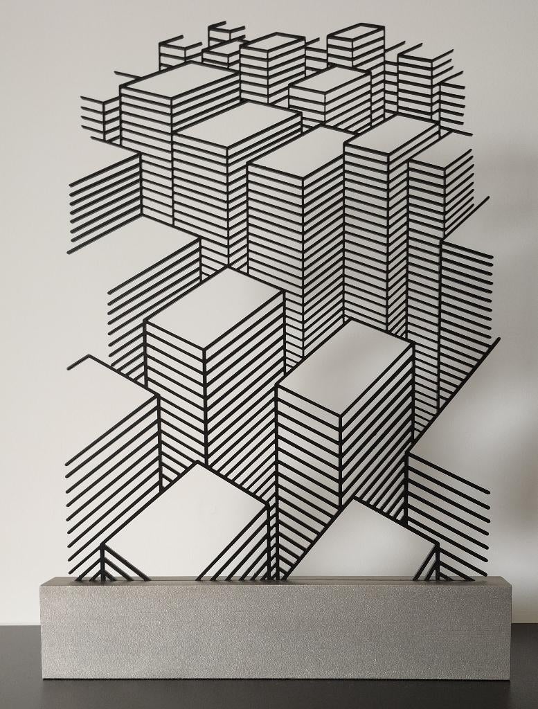 Jeroen Henneman – gesigneerd 3D object, Ophalen, Op sokkel, Metaal, Beeld