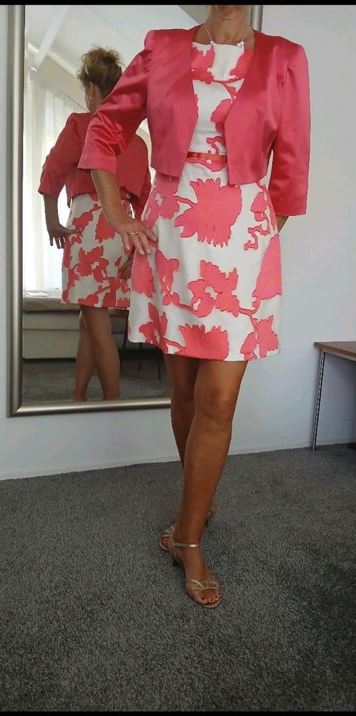 Chique jurk met bloemenprint eventueel met bijpassend jasje, Maat 42/44 (L), Ophalen of Verzenden, Zo goed als nieuw, Steps