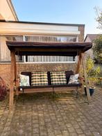 Houten schommelbank met kussens en dakje, Ophalen, Gebruikt, Hout, Schommelbank