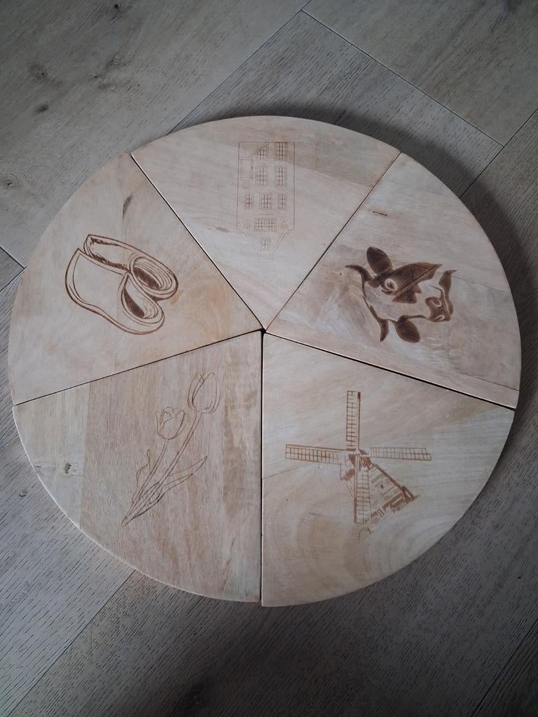 Snijplank/dienblad Hollandse stijl, Ophalen of Verzenden, Rond, Hout