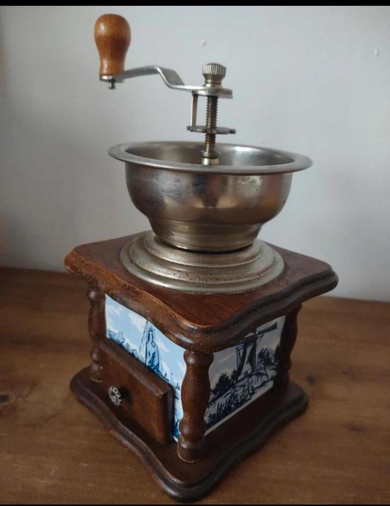 Koffiebonen maler, Ophalen of Verzenden, Gebruikt, Hout, Blauw