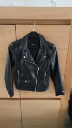 Stoere zwarte leren jas C&A maat 152 (12 jaar), Ophalen of Verzenden, Zo goed als nieuw, C&A, Jongen of Meisje