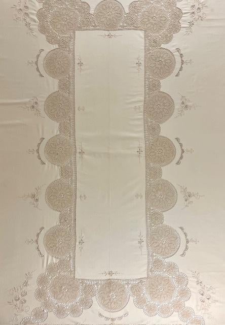 Antiek Frans tafelkleed met 12 servetten Richelieu handwerk, Antiek en Kunst, Antiek | Kleden en Textiel, Ophalen of Verzenden