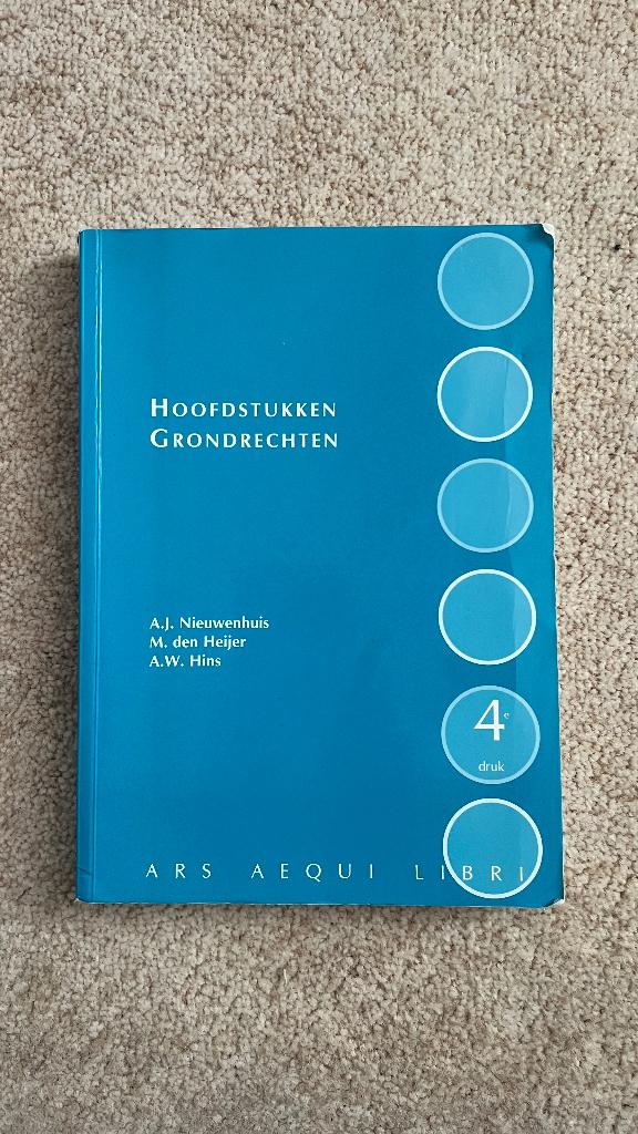 Boek - Hoofdstukken Grondrechten, Boeken, Studieboeken en Cursussen, Ophalen of Verzenden, Alpha, Zo goed als nieuw, Niet van toepassing