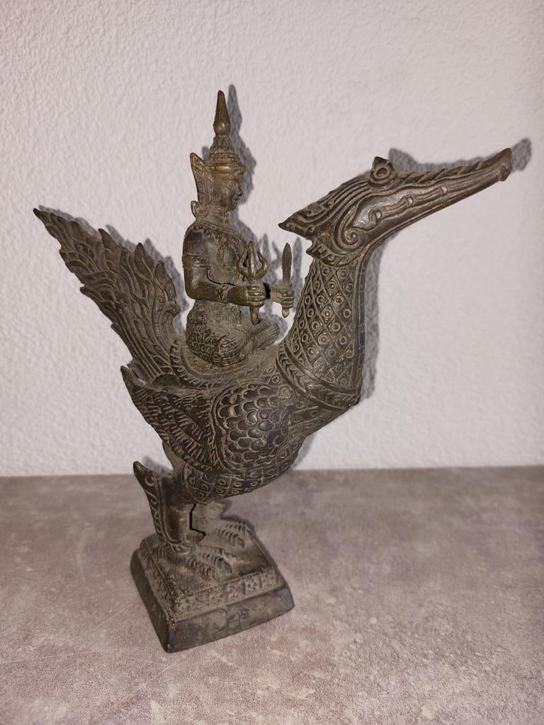 HAMSA VOGEL BEELD BRONS, Ophalen of Verzenden