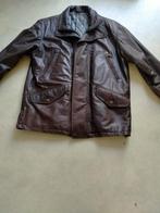 Bruine leren Heren jas ( woerdenbach ), Ophalen, Gedragen, Maat 48/50 (M), Bruin