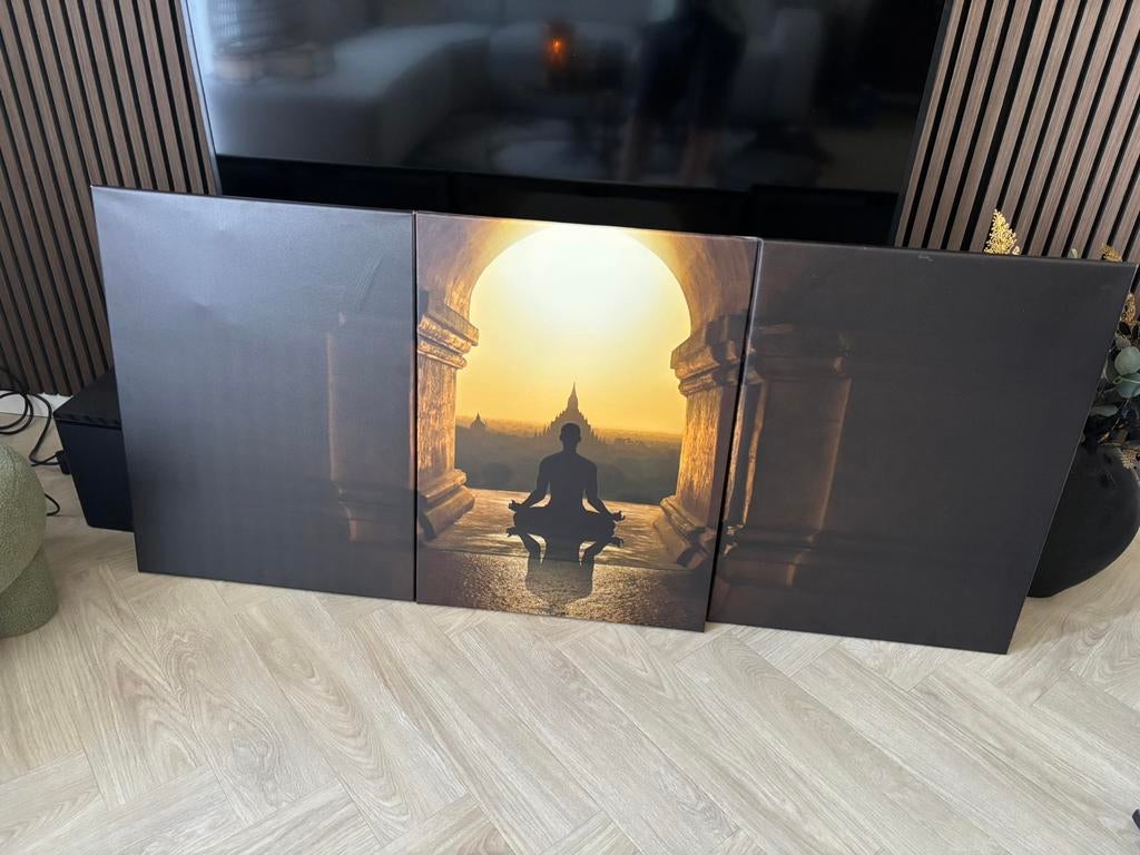 Canvas Buddha, Huis en Inrichting, Woonaccessoires | Schilderijen, Tekeningen en Foto's, Ophalen, Zo goed als nieuw, Schilderij