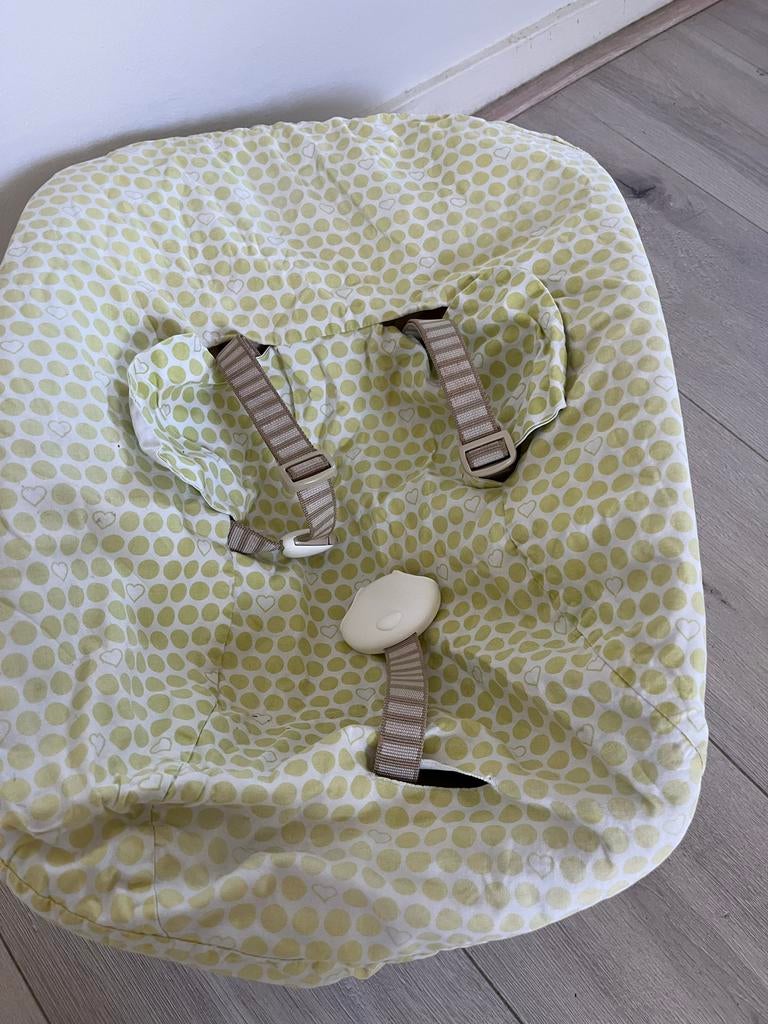 Stokke Tripp Trapp Newborn Set - groen met stippen, Ophalen of Verzenden, Gebruikt, Meegroeistoel, Gordel(s)