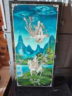 Aziatische lak panelen met parelmoer inleg, Ophalen of Verzenden