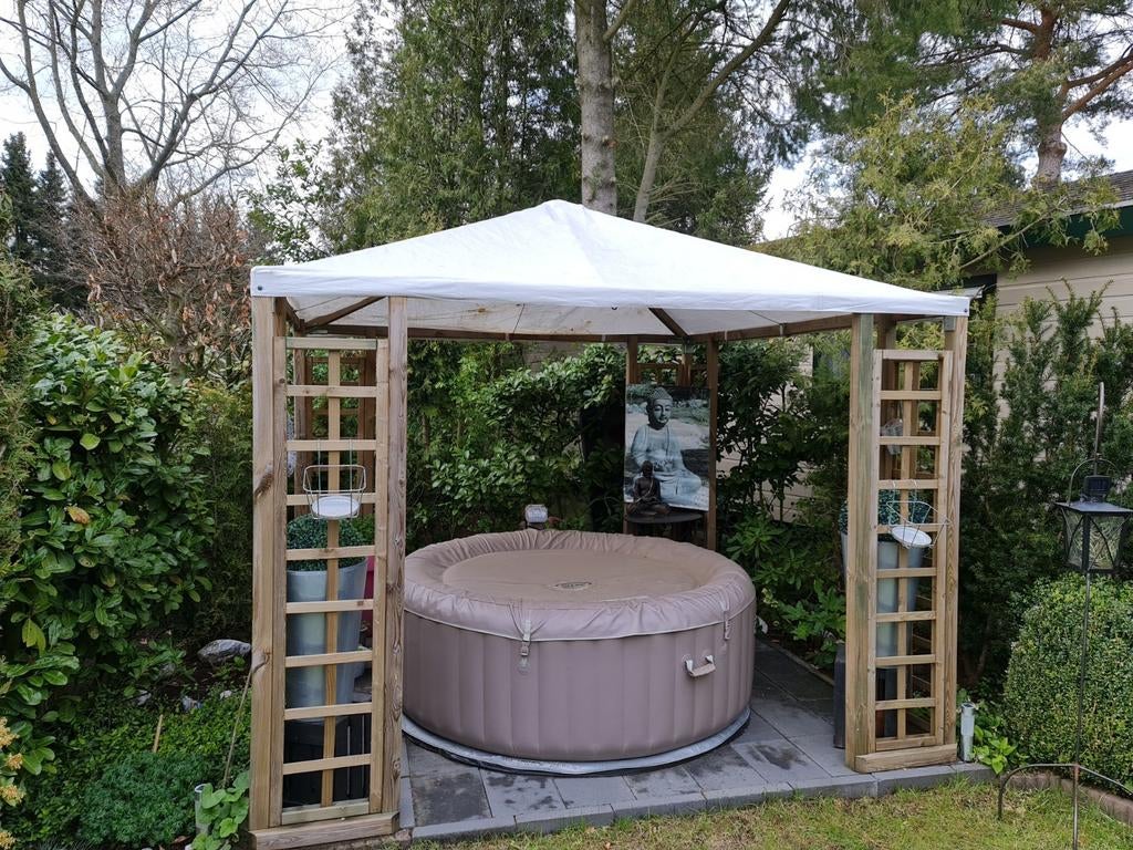 Intex Spa Bubbelbad 4 pers. met motor en toebehoren, Ophalen of Verzenden, Gebruikt, Filter, Opblaasbaar