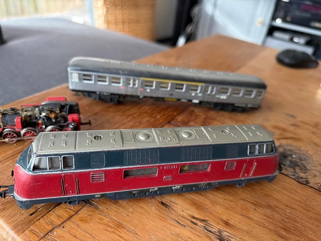 Märklin Trein met diverse rails en wagons, Ophalen, Wisselstroom, Märklin, Gebruikt