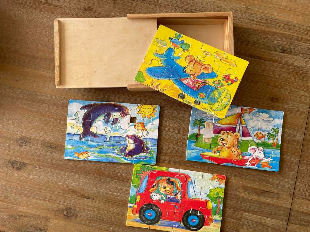 Houten puzzels voor kinderen, 2 tot 4 jaar, Gebruikt, Ophalen of Verzenden, Van hout