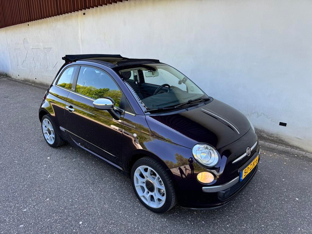 Fiat 500C Cabrio 85pk | NAP | PDC | Paars / Zwart, Overige kleuren, Cabriolet, Origineel Nederlands, Bedrijf
