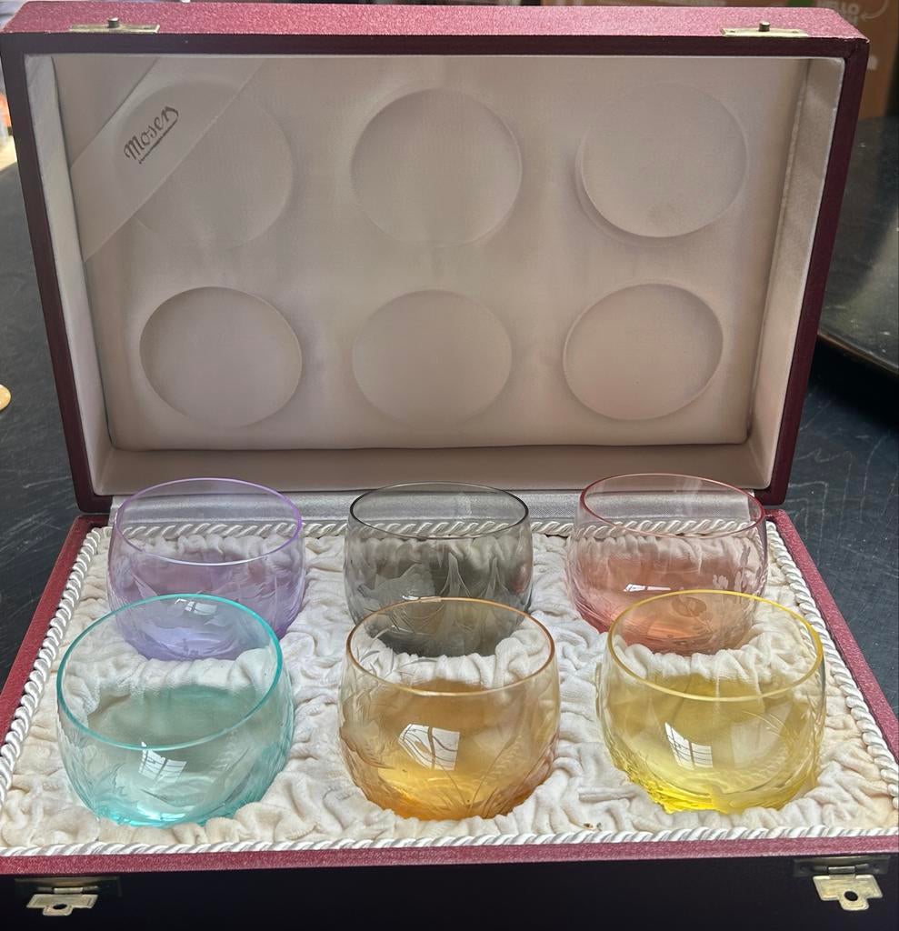 Moser 'Birds of the Marsh' Glazen Set - 6 Stuks, Ophalen of Verzenden