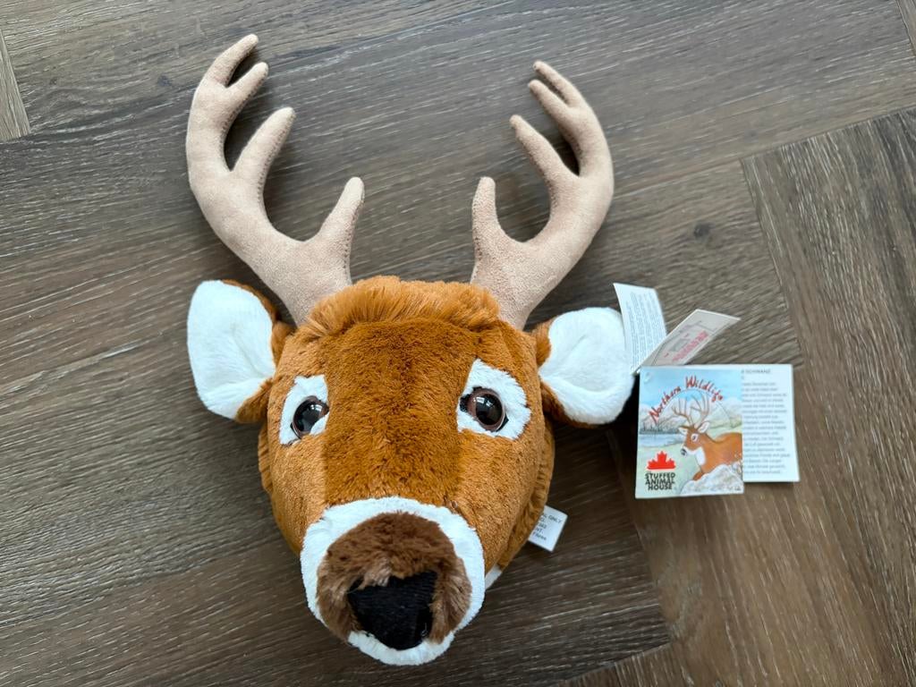 Muurdecoratie Hert - Pluche Hoofd met Gewei, Ophalen of Verzenden, Nieuw