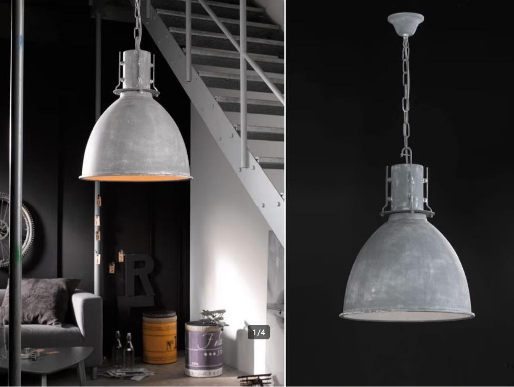 Honsel London 68611 Hanglamp Bistro E27 – Grijs – NIEUW, Nieuw, Ophalen of Verzenden, Modern industrieel, Metaal
