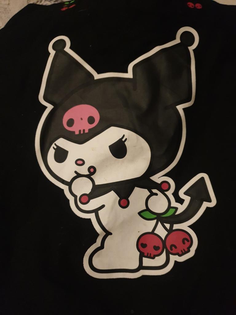 Leuke zwarte tas met Kuromi print, Sieraden, Tassen en Uiterlijk, Tassen | Damestassen, Ophalen of Verzenden, Gebruikt, Zwart