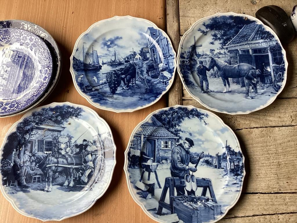Delfts Blauw wandborden, handgedecoreerd, Ophalen of Verzenden