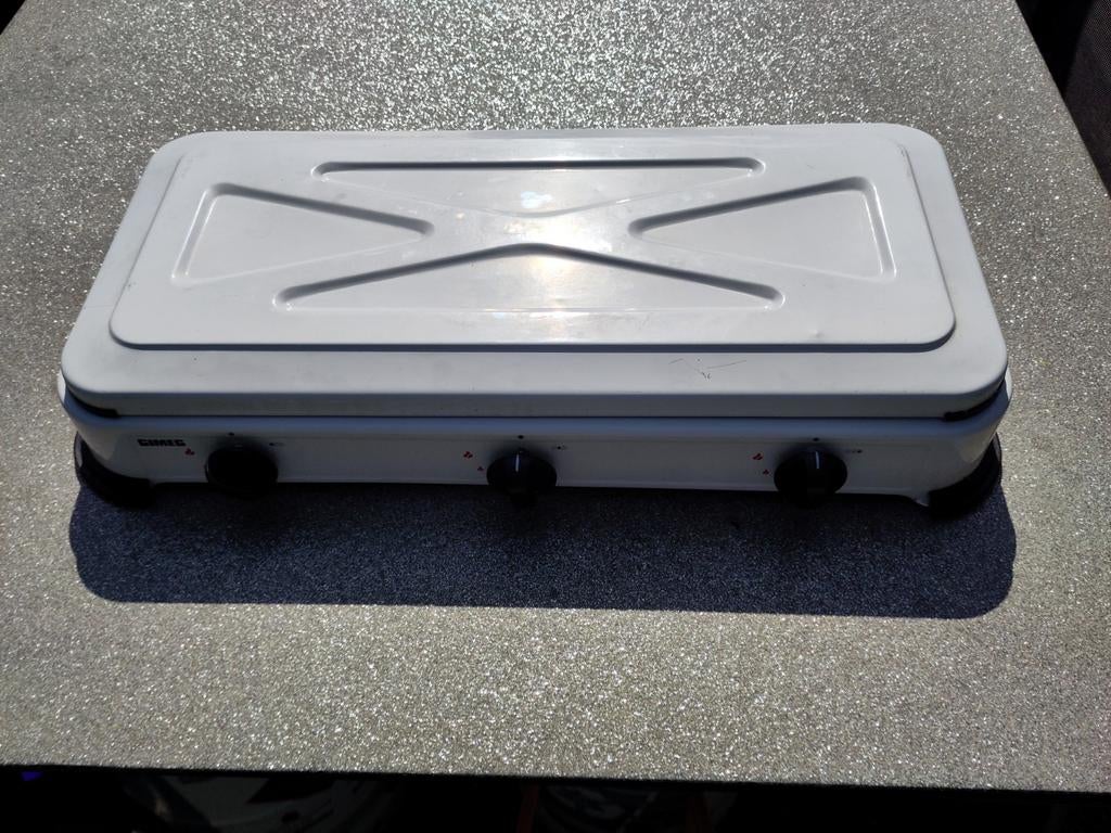 Gimeg 3-pits gasfornuis voor camping of buiten, Ophalen of Verzenden, Gebruikt