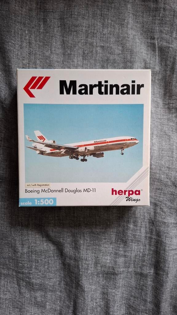 Herpa 1:500 Martinair MD11, Ophalen of Verzenden, 1:200 of kleiner, Overige merken