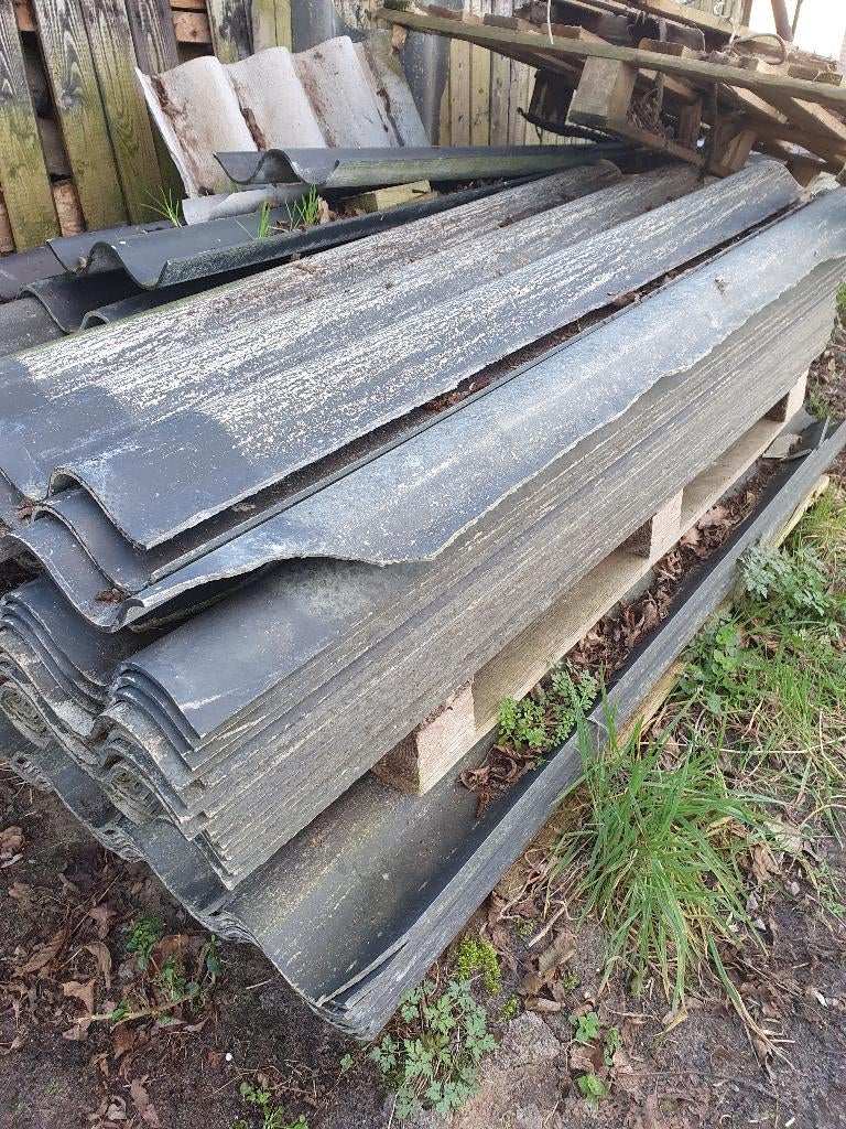 astbestvrije golfplaten, Doe-het-zelf en Verbouw, Dakpannen en Dakbedekking, Ophalen, Overige materialen, Gebruikt, Zwart