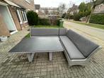 Moderne tuinset hoekopstelling met tafel, Ophalen, 5 zitplaatsen, Zo goed als nieuw, Wicker