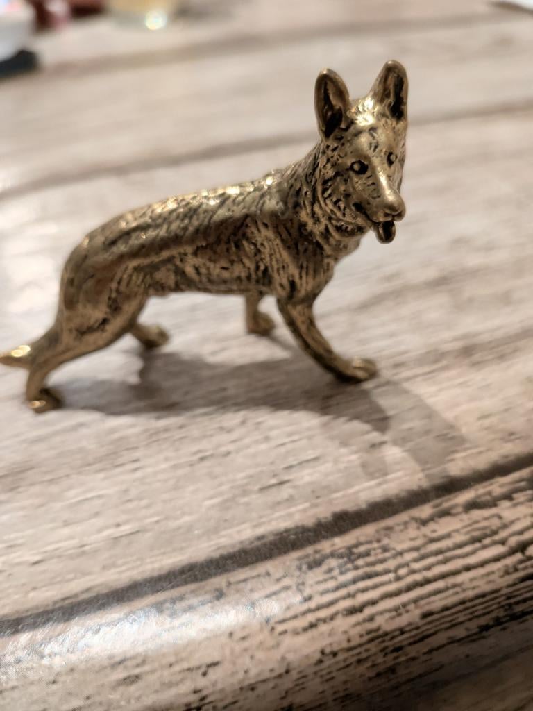 Bronzen wolf beeldje - Uniek decoratiestuk, Ophalen of Verzenden