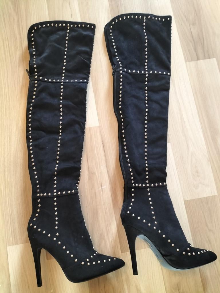 Overknee laarzen maat 39, Ophalen, Hoge laarzen, Zwart, Zo goed als nieuw