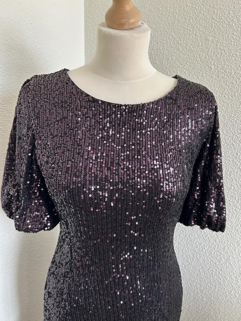 PBO maat M feest glitter jurk paillet zwart 2338, PBO, Zwart, Philosophy blues original, Ophalen of Verzenden