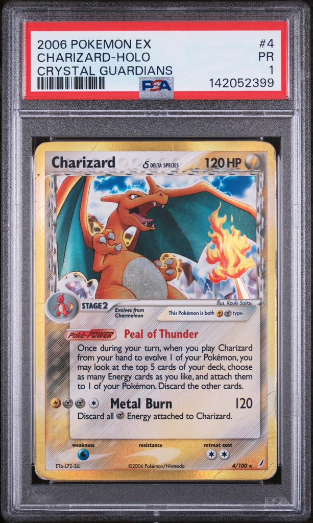 Pokemon Charizard Crystal Guardians PSA 1, Ophalen of Verzenden, Zo goed als nieuw