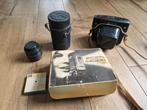 Fotocamera pentacon lens soligor en flitser metz, Ophalen, Gebruikt, Spiegelreflex, Overige Merken
