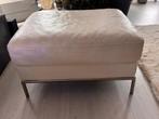 Lederen witte hocker / voetenbank, Ophalen, Gebruikt, Leer, Rechthoekig