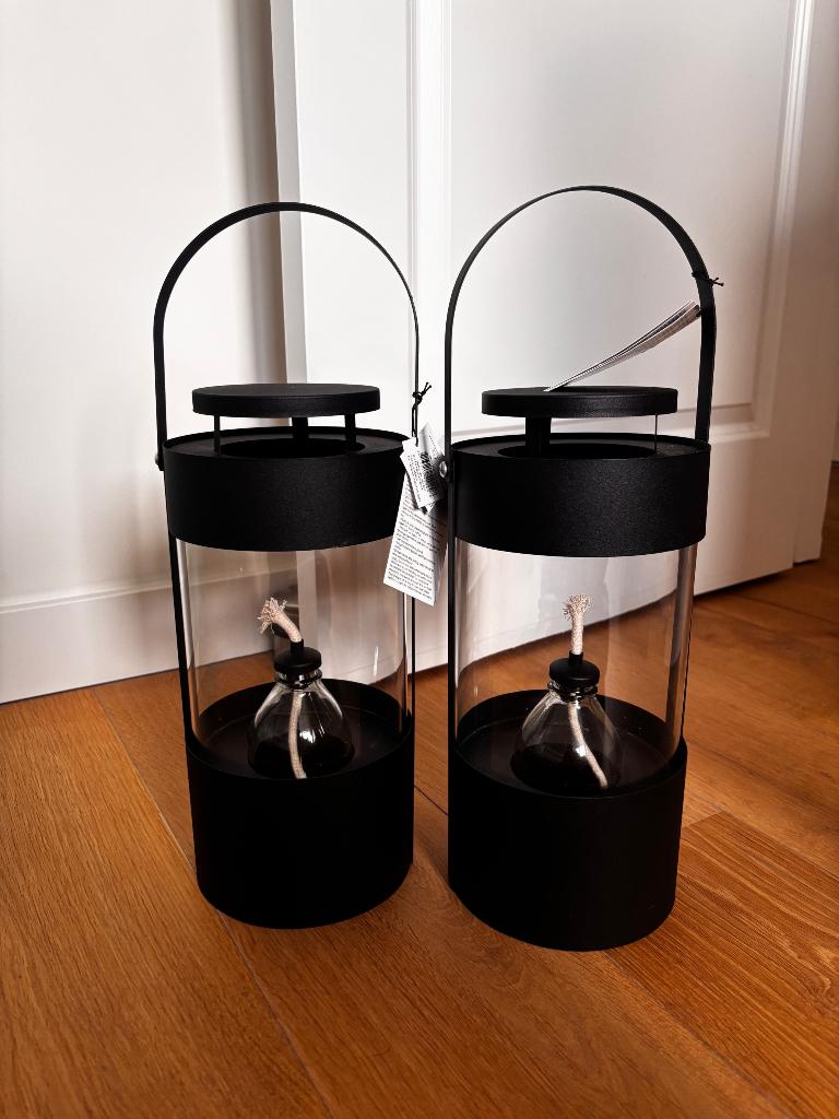 2 x Buitenlantaarn met ingebouwde olielamp, Ophalen, Nieuw