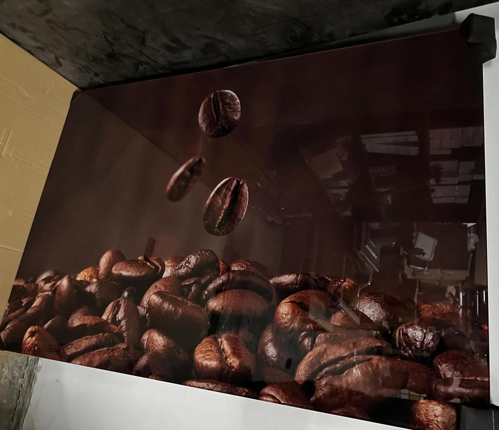 Glasschilderij 80x120cm coffeebeans, Ophalen of Verzenden