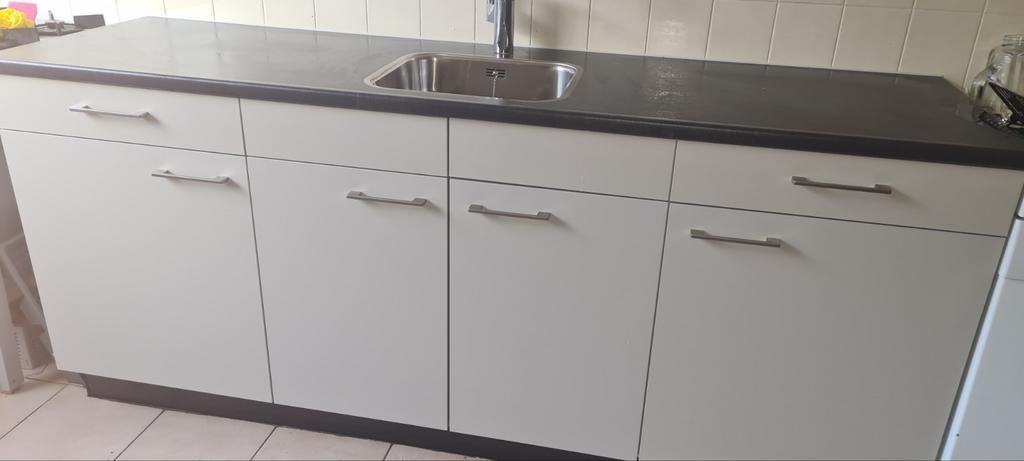 Compact keukenblok met spoelbak en kraan, Ophalen of Verzenden, Zo goed als nieuw, Wit, Enkelwandige keuken