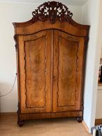 Antieke mahoniehouten kuifkast met houtsnijwerk, Ophalen