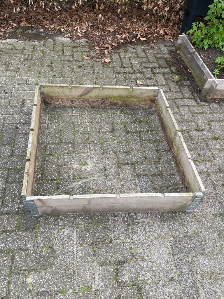 Houten moestuinbak 1 bij 1 meter, Tuin en Terras, Ophalen, Gebruikt, Minder dan 30 cm, 100 cm of meer