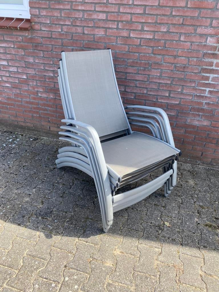 Tuinstoelen stapelbaar, Tuin en Terras, Tuinstoelen, Ophalen, Zo goed als nieuw, Aluminium, Stapelbaar