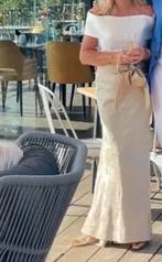 Addy vd Krommenacker satijnen champagnekleurige rok met top., Ophalen of Verzenden, Zo goed als nieuw, Beige, Trouwjurk