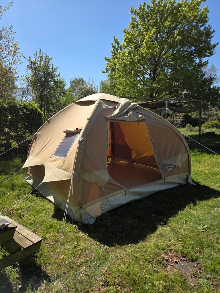 Karsten Tent 4 personen, accessoires en aanhangwagen., Ophalen, Zo goed als nieuw, Tot en met 4