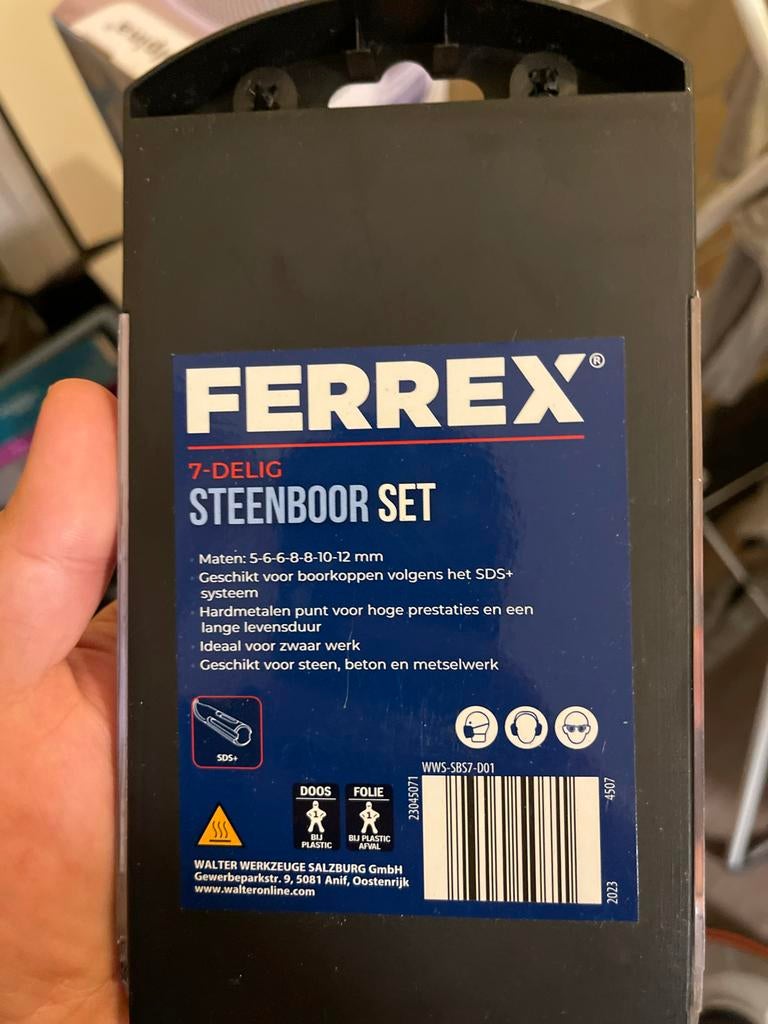 Ferrex Steenboor Set 7-delig SDS+ voor Beton en Metselwerk, Ophalen, Nieuw, Overige typen