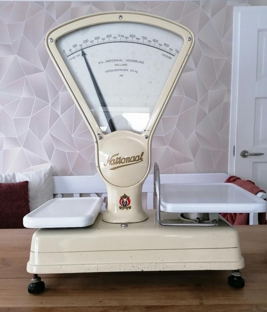 Nationaal Voorburg vintage weegschaal, Witgoed en Apparatuur, Weegschalen, Ophalen