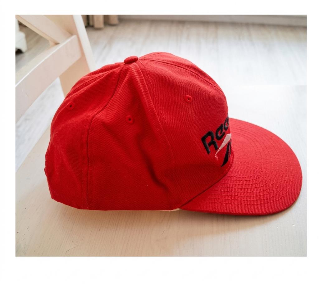 vintage 80/90's reebok rode baseball cap/kliksluiting, Gedragen, One size fits all, Ophalen of Verzenden, Pet