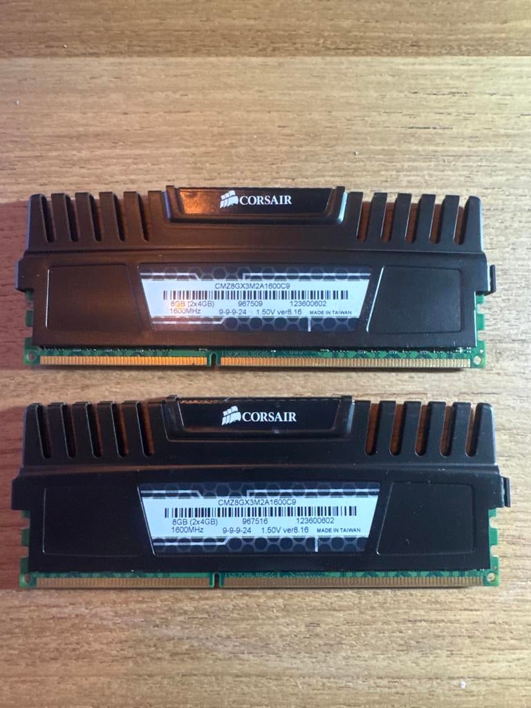 Corsair Vengeance DDR3 RAM 8GB (2x4GB) 1600MHz, Computers en Software, RAM geheugen, Gebruikt, Server, 8 GB, DDR3