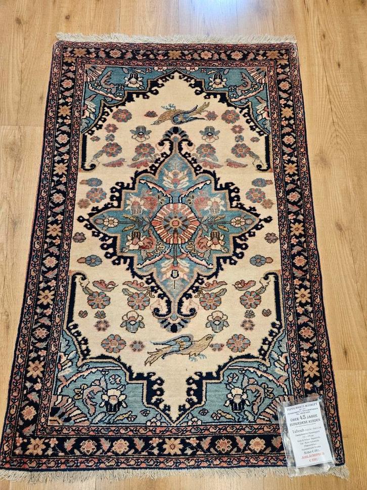 Vintage handgeknoopt perzisch tapijt tafresh 123x78, Huis en Inrichting, Stoffering | Tapijten en Kleden, Gebruikt, 50 tot 100 cm